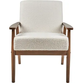 Beliani Sessel Esrum Bouclé 72 x 71 x 70 cm Dunkelbraun/Weiß
