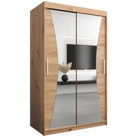 abiks möbel Schwebetürenschrank MONACO 120 x 200 x 62 cm Eiche Artisan