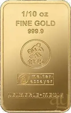 1/10 Unze Goldbarren Heimerle + Meule
