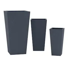 CLP Pflanzkübel 3er Set 40 x 40 x 40 cm Anthrazit