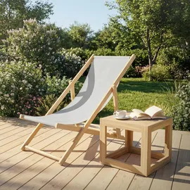 ECD Germany Sonnenliege 117 x 52 x 83 cm Hellgrau