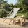ECD Germany Sonnenliege 117 x 52 x 83 cm Hellgrau