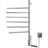 Elektrischer Badheizkörper 76x40 cm 180°С Handtuchtrockner mit 6 Klapparmen Chrome Edelstahl timer 3h 65W