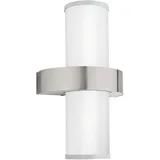 EGLO Außenleuchte Edelstahl und Glas L20 x H35 x AL13,5 cm 1 Stk. E27 IP44 silber, weiß