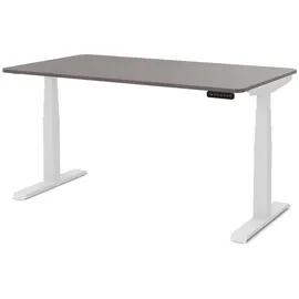 Assmann Electronic Schreibtisch Pitino Curved Grau / Weiß