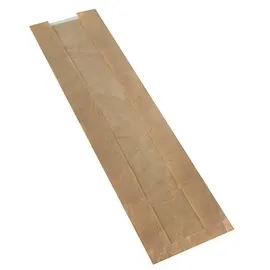 Papstar 1000 Sichtstreifenbeutel mit PLA-Fenster "pure" 47 cm x 20 x 9 cm braun