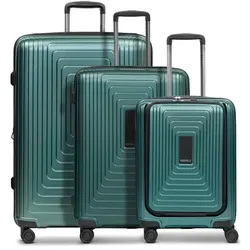 Redolz Essentials 14 4 Rollen Kofferset 3-teilig mit Dehnfalte  grün