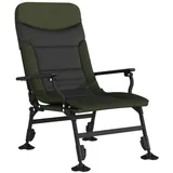 vidaXL Angelstuhl mit Armlehnen Klappbar 55 x 60 x 90 cm grün