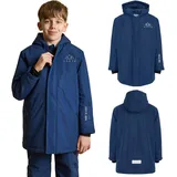 KADVA Kinder Skijacke mit Kapuze SKIRO JACKET JR in Marineblau Größe 116 cm Wasser- und winddicht mit Kapuze Reißverschlusstaschen Klettverschluss Verstellbare Ärmelbündchen mit reflektierenden - 116