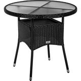 STILISTA Beistelltisch Gartentisch Balkontisch Loungetisch Kaffeetisch, Rund schwarz