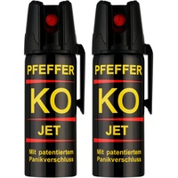 KO Pfefferspray Jet | Fog Verteidigungsspray | Abwehrspray Hundeabwehr | zur Selbstverteidigung | Sparset | Made in Germany (Jet 50 ML 2 STK)