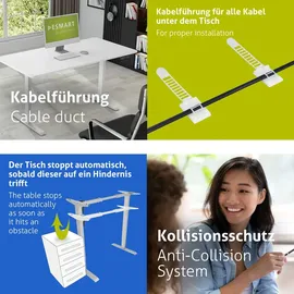 eSmart Schreibtischgestell ETX-121G Grau