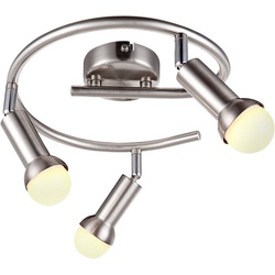 Dekorative 12 Watt LED Decken Leuchte Wohnzimmer silber Chrom rund Globo KIMBERLY 56044-3