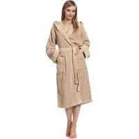 Damen Frottee Bademantel aus 100% Baumwolle LA40-102 - Beige (P02) - XL