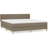 vidaXL Boxspringbett mit Matratze Taupe 160x200 cm Stoff