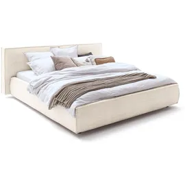 KAWOLA Bett CARLO Polsterbett Stoff cremeweiß 200x200cm