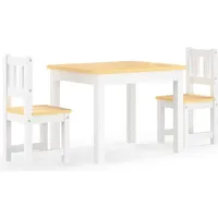 vidaXL Kindersitzgruppe 3-tlg. MDF weiß/beige