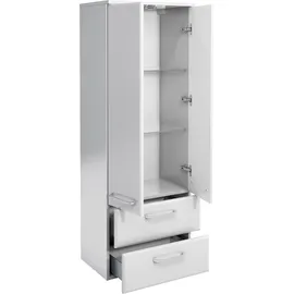 Saphir Quickset Badschrank 50 x 136,1 x 33 cm Weiß