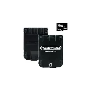 Kaico PSxMemCard PS1 Speicherkarte mit 512 MB Micro-SD-Karte – Hochgeschwindigkeits-Spiel-Speicherkarte für PS1 & PS One Konsole – Unterstützt Firmware-Upgrade und Speichert Spieldaten – Unterstützt