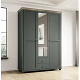 Home Affaire Drehtürenschrank »Evora, Landhausschrank in 3 verschieden Größen, Türen mit Soft- Close«, Kleiderschrank mit Spiegel, aus FSC®-zertifiziertem Holzwerkstoff, grün