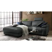KAWOLA Ecksofa Lola Leder Recamiere links schwarz