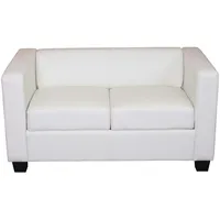 Mendler 2er Sofa Couch Loungesofa Lille ~ Kunstleder, weiß