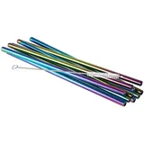 APS Trinkhalme Edelstahl 10 St. Regenbogen-Look