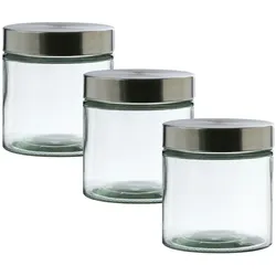 Vorratsdose S Glasbehälter 0,85Liter Aufbewahrungsglas Vorratsglas 3St