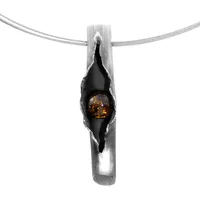 Ostsee-Schmuck Halsreif Gleiter-Hedi-Sarah Vicenca Silber/ Bernstein