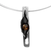 Ostsee-Schmuck Halsreif Gleiter-Hedi-Sarah Vicenca Silber/ Bernstein