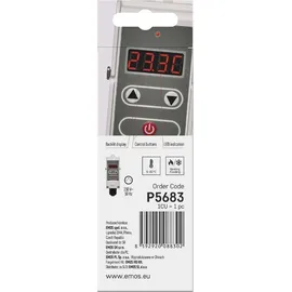 EMOS Anlegethermostat P5683 mit einstellbarer Schaltempfindlichkeit und digitalem Display 5 bis 80 °C 45 x 45 x 110 mm