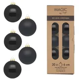 INGE-GLAS Weihnachtskugeln Glas Ø 6 cm 20 Stück ebony black