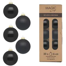 INGE-GLAS Weihnachtskugeln Glas Ø 6 cm 20 Stück ebony black