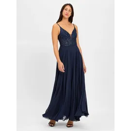 hey kyla Abendkleid Paillettenbesatz Dunkelblau 32
