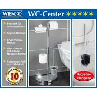 Wenko WC-Bürstengarnitur Raumspar Silber