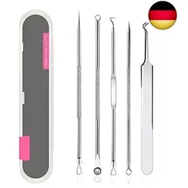 Rnitle Mitesserentferner Komedonenquetscher Set,Edelstahl Akne Whiteheads