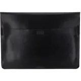 Buckle & Seam Leder Laptop Sleeve Terra (15"), Notebooktasche, Schwarz