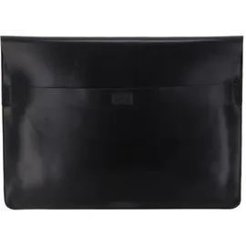 Buckle & Seam Leder Laptop Sleeve Terra (15"), Notebooktasche, Schwarz