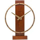 NeXtime Carl Table / Wall clock - 34 x 27 cm - Wood/Steel - Brown - 'Carl Small'