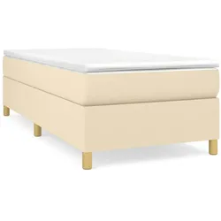 vidaXL Bettgestell ohne Matratze Creme 100x200 cm Stoff