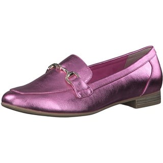 MARCO TOZZI Damen Loafer mit Absatz Elegant Vegan, Metallisch (Pink Metallic), 41 EU