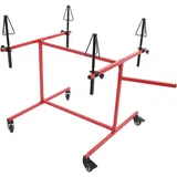 Felgenständer Reifenständer Felgenbaum Felgenbaum Fahrbar Reifenständer 4 Reifen Reifen Aufbewahrung Reifenregal für 4 Räder 100 kg Tragkraft höhenverstellbar mit Rollen für Lackierung (Rot)