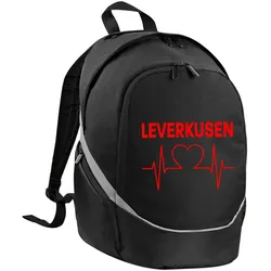 multifanshop Rucksack - Leverkusen - Herzschlag - Druck rot - Tasche