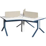 JV Möbel Eckschreibtisch Blau/Weiß