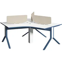 JV Möbel Eckschreibtisch Blau/Weiß