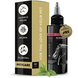 Peticare Anti-Parasiten Mittel für Pferde gegen Milben Flöhe Pilze 100 ml
