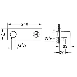 Grohe Wandanschlussbogen Grohtherm F 26878000