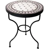 Marokkanischer Mosaiktisch Marrakesch Beige Braun 40cm