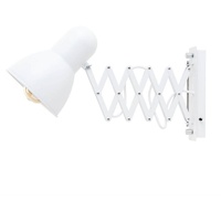 Licht-Erlebnisse Verstellbare Wandlampe Weiß E27 Vintage Scherenlampe Leseleuchte Wand Wohnzimmer Schlafzimmer Küche Innen Beleuchtung