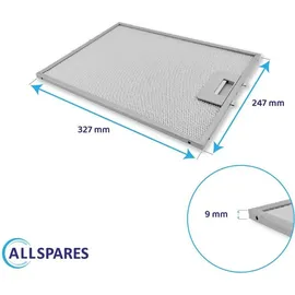 Allspares Metallfilter für Dunstabzugshauben 327x247mm